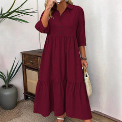 Maroon Midi with Collar