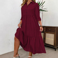 Maroon Midi with Collar